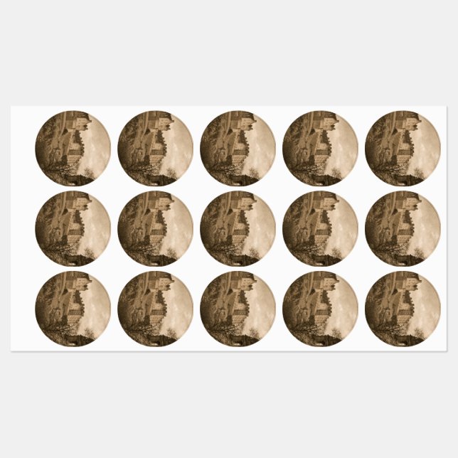 Edinburgh Castle Sepia Photograph Labels (Sheet)