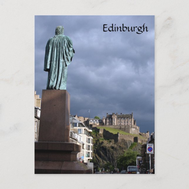 edinburgh castle statue postcard (Front)
