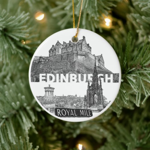 Edinburgh Christmas Bauble Ceramic Ornament