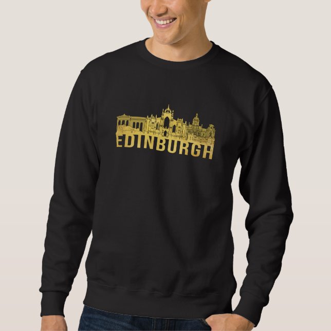 Edinburgh City Cityscape Skyline Funny Gift Idea Sweatshirt (Front)