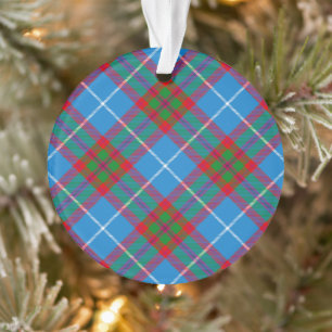 Edinburgh City Tartan Plaid Blue Red Ornament