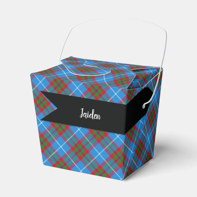 Edinburgh City Tartan Plaid Blue Red Purple Favor Boxes (Front Side)
