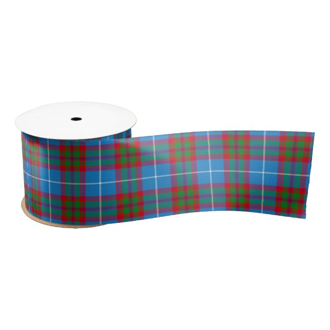 Edinburgh City Tartan Plaid Blue Red Purple Satin Ribbon (Spool)