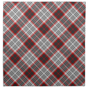 Edinburgh City Tartan Plaid Grey Black Red Cloth Napkin