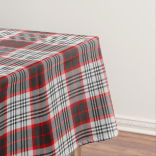 Edinburgh City Tartan Plaid Grey Black Red Tablecloth