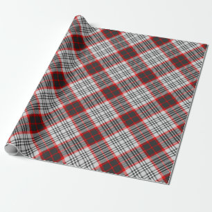 Edinburgh City Tartan Plaid Grey Black Red Wrapping Paper