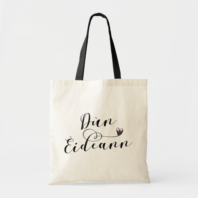 Edinburgh Flag Heart, Dùn Èideann Tote Bag (Front)