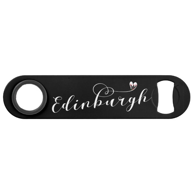 Edinburgh Flag Heart, Edinburgher Bar Key (Front (Horizontal))