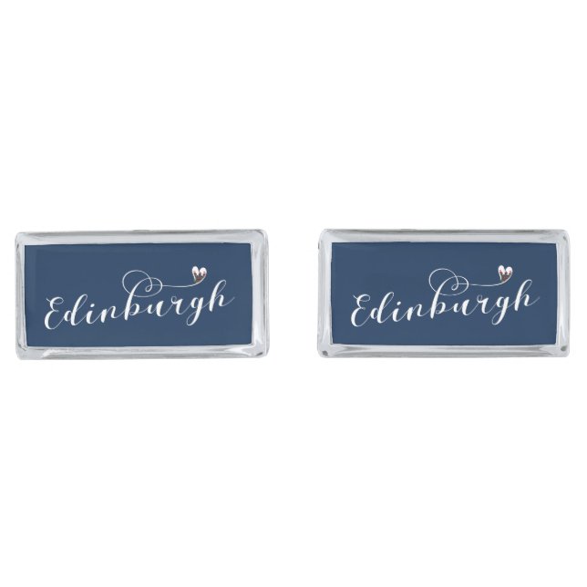Edinburgh Flag Heart, Edinburgher Cufflinks (Front)