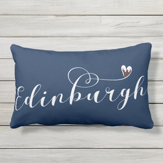 Edinburgh Flag Heart Edinburgher Lumbar Pillow