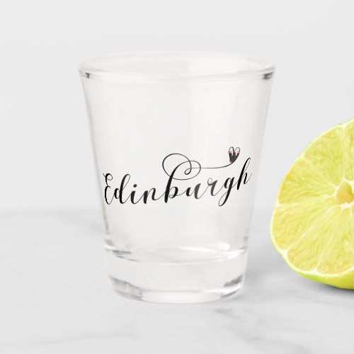 Edinburgh Flag Heart Edinburgher Shot Glass