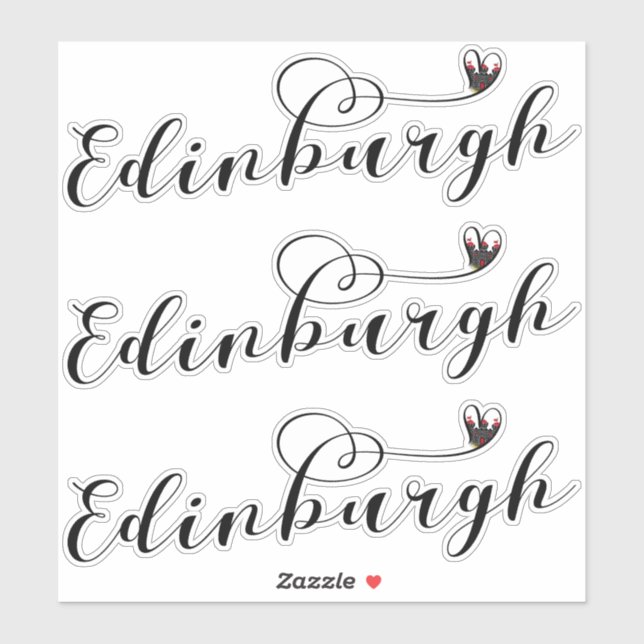 Edinburgh Flag Heart, Edinburgher Sticker (Sheet)