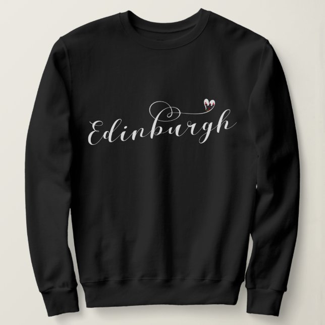Edinburgh Flag Heart, Edinburgher Sweatshirt (Design Front)