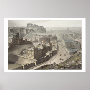 Edinburgh, from Calton Hill, from 'A Voyage Around Poster