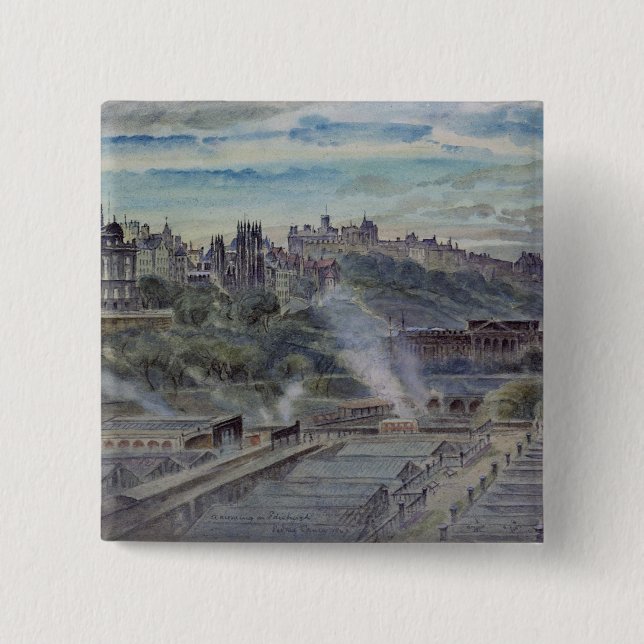 Edinburgh from near St. Anthony's Chapel Button (Front)