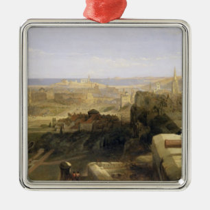 Edinburgh from the Castle, 1847 (oil on canvas) Metal Ornament