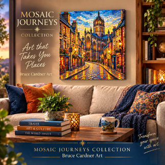 Edinburgh Gothic Mosaic Street Scottish Cathedral Canvas Print