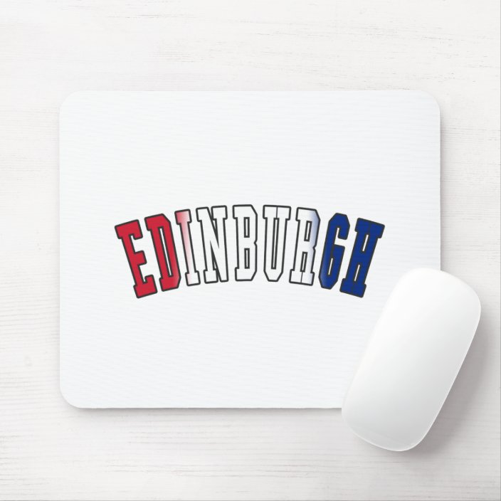 Edinburgh in United Kingdom National Flag Colors Mouse Pad