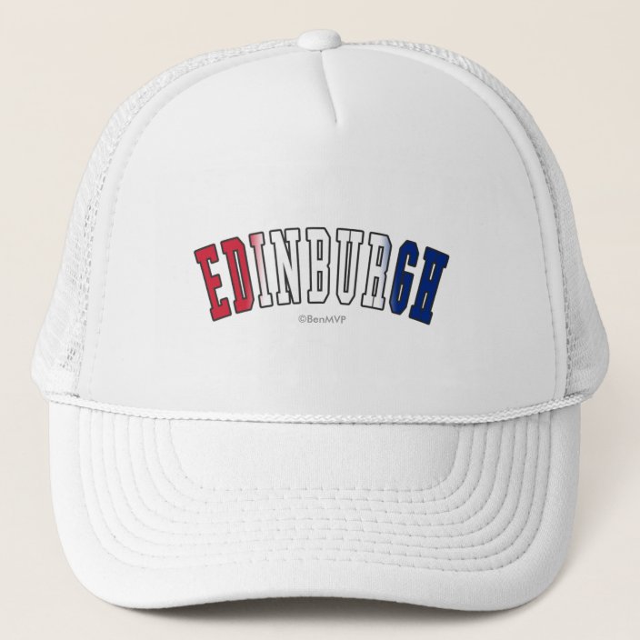 Edinburgh in United Kingdom National Flag Colors Trucker Hat