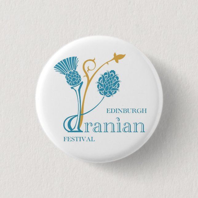 Edinburgh Iranian Festival Badge - Logo White Pinback Button (Front)