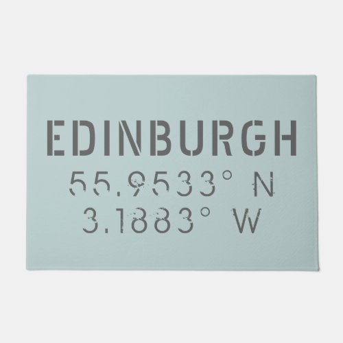 Edinburgh Latitude and Longitude Doormat