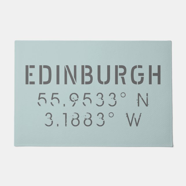 Edinburgh Latitude and Longitude Doormat (Front)