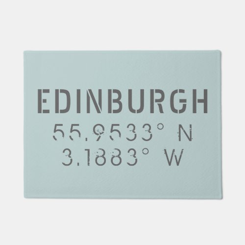 Edinburgh Latitude Longitude Doormat