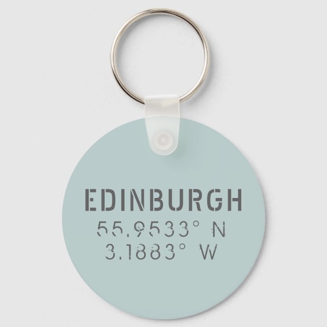 Edinburgh Latitude & Longitude Keychain (Front)