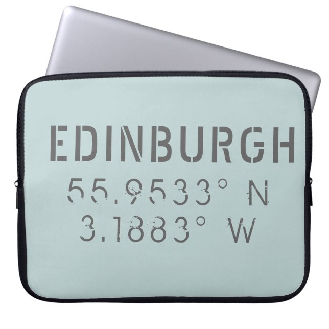 Edinburgh Latitude Longitude Laptop Sleeve (Front)