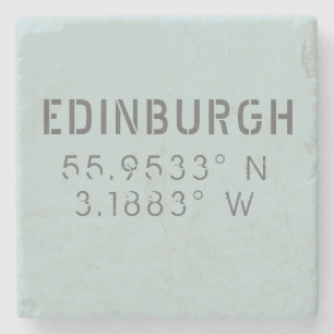 Edinburgh Latitude & Longitude Stone Coaster