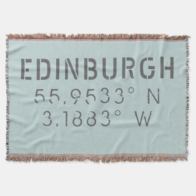 Edinburgh Latitude Longitude Throw Blanket (Front)