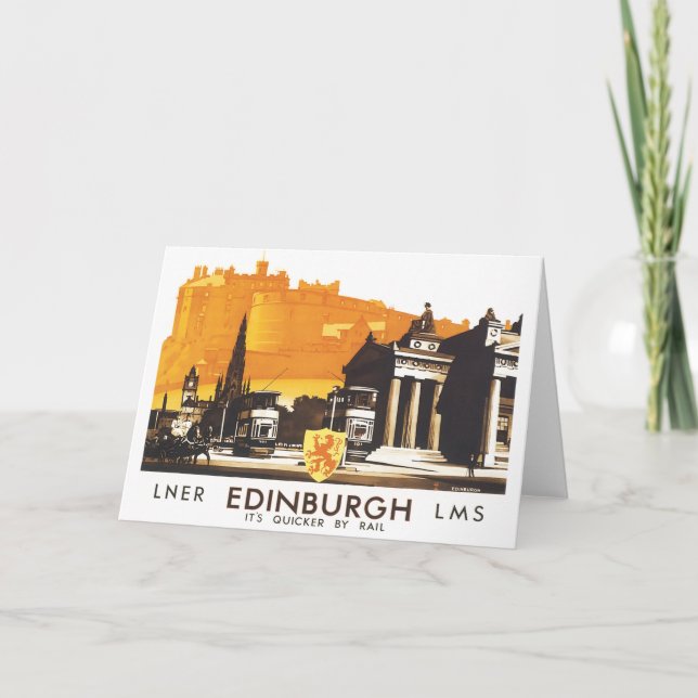 Edinburgh LNER Fine Vintage Travel Poster Card (Front)