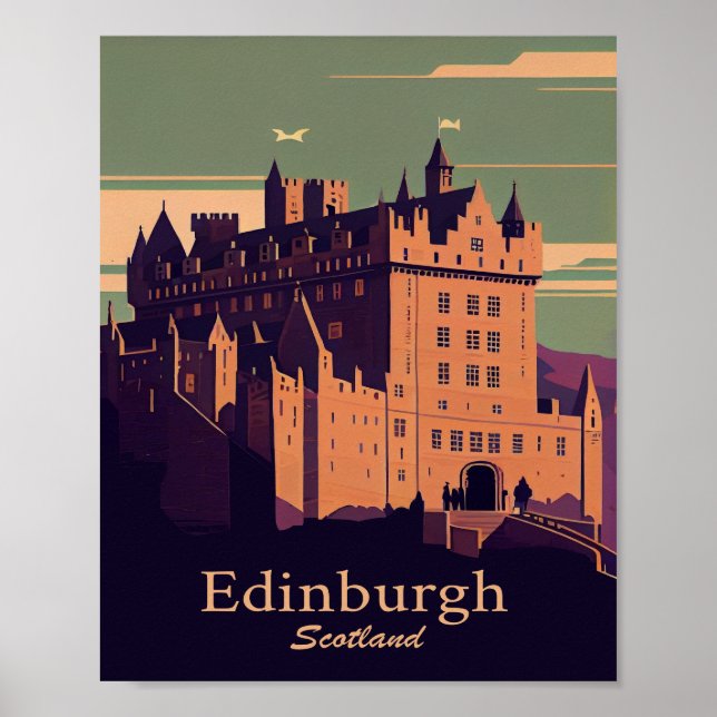 Edinburgh Minimalist Vintage Poster Art (Front)