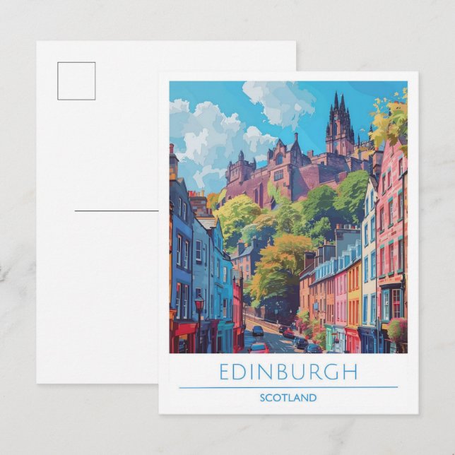 Edinburgh Scotland Art Vintage Travel  Postcard (Front/Back)