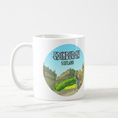 Edinburgh Scotland Castle United Kingdom Vintage Coffee Mug