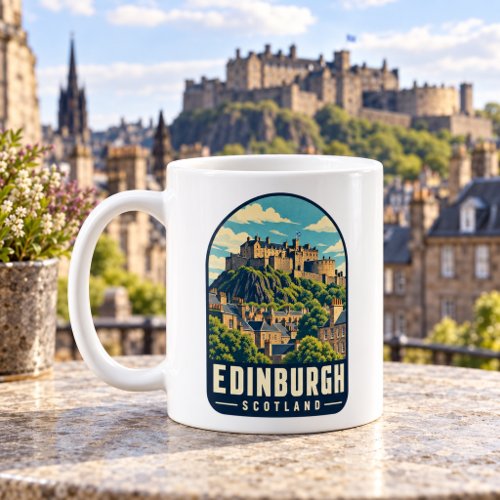 Edinburgh Scotland Castle Vintage Coffee Mug