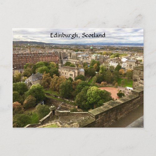 Edinburgh Scotland city skyline from Castle walls Postcard