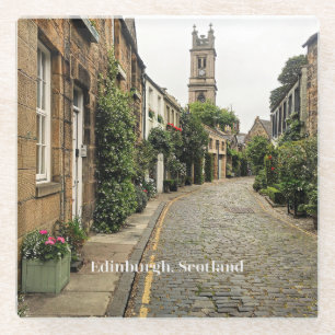 Edinburgh, Scotland cityscape Glass Coaster