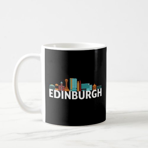 Edinburgh Scotland GB UK Skyline Silhouette Outlin Coffee Mug
