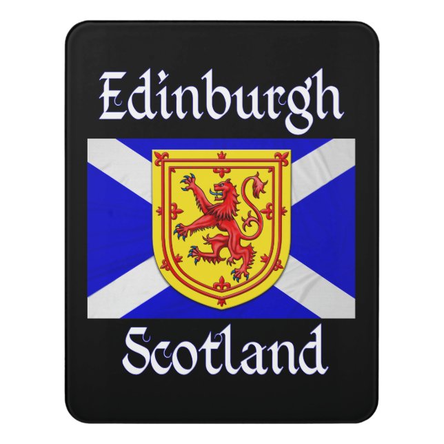 Edinburgh Scotland Lion Rampant Scottish Flag Door Sign (Contemporary Vert)