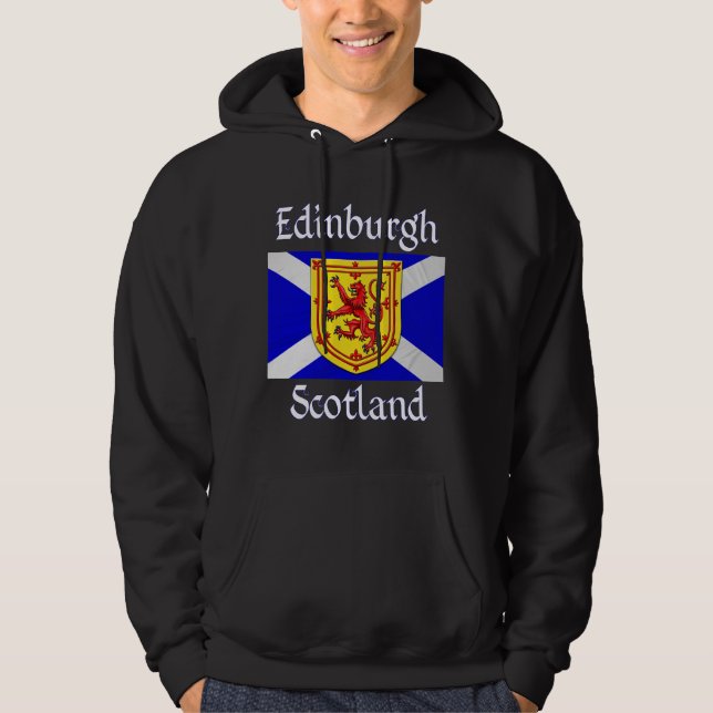 Edinburgh Scotland Lion Rampant Scottish Flag Hoodie (Front)
