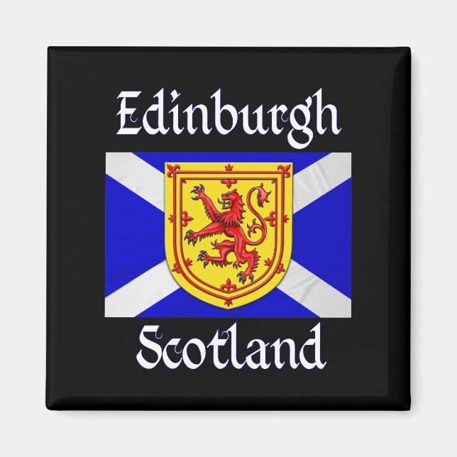 Edinburgh Scotland Lion Rampant Scottish Flag Magnet (Front)