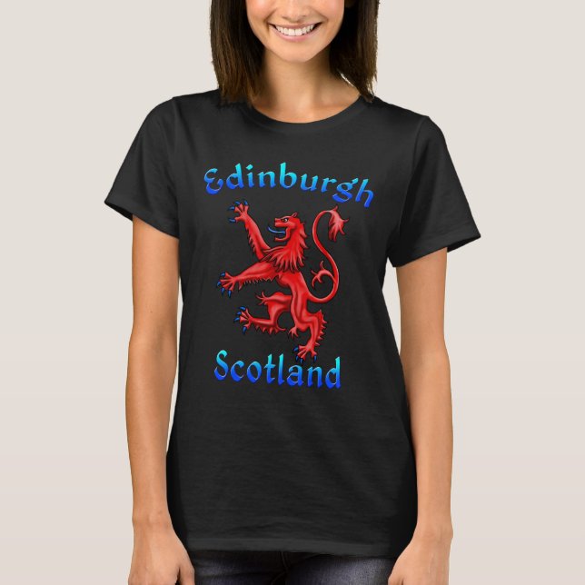 Edinburgh Scotland Lion Rampant Scottish Flag T-Shirt (Front)
