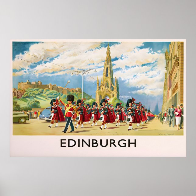 Edinburgh Scotland Poster Scots Guards Print (Front)