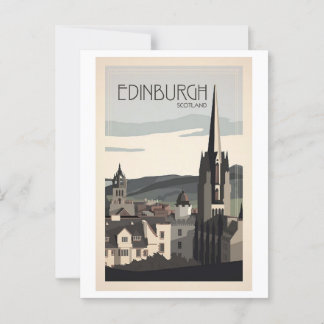 Edinburgh Scotland Retro Vintage Inspired Postcard