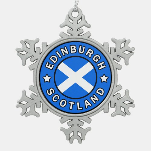 Edinburgh Scotland Snowflake Pewter Christmas Ornament