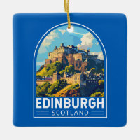 Edinburgh Scotland Travel Art Vintage