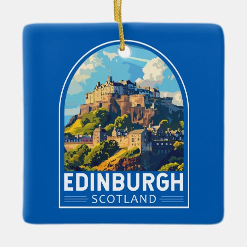 Edinburgh Scotland Travel Art Vintage Ceramic Ornament
