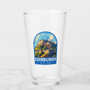 Edinburgh Scotland Travel Art Vintage Glass