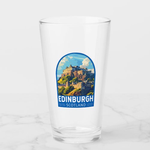 Edinburgh Scotland Travel Art Vintage Glass